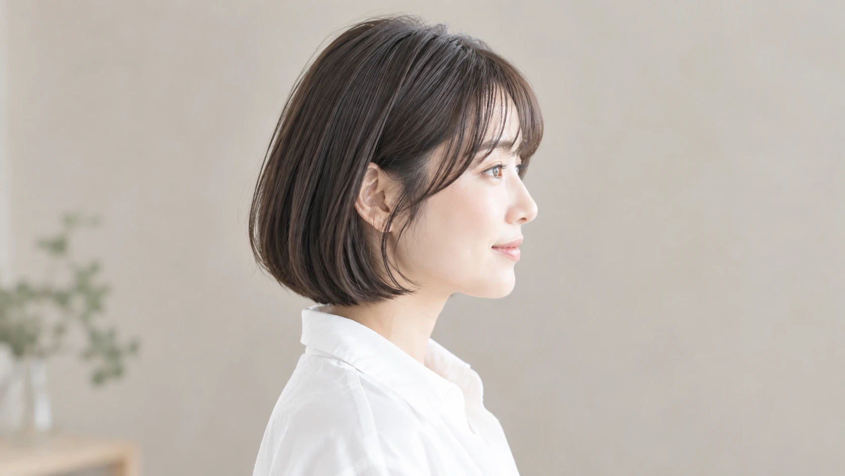 乾かすだけでまとまるショートボブ